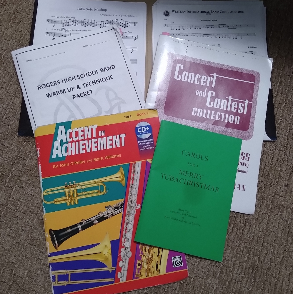 Tuba Euphonium Band Sheet Music Books Concert and Collection Warm Ups